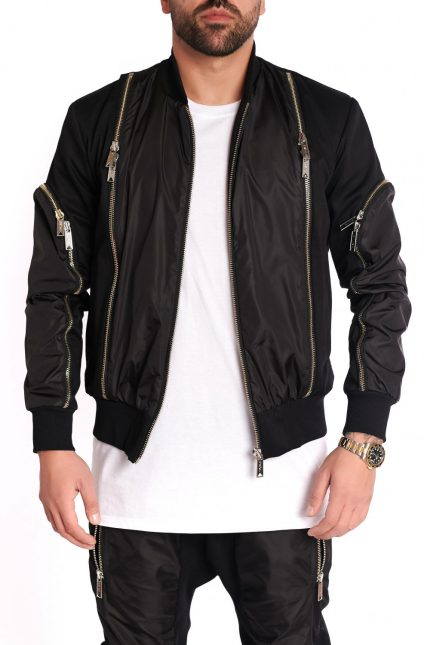 Jachetă Bomber Double Zipp